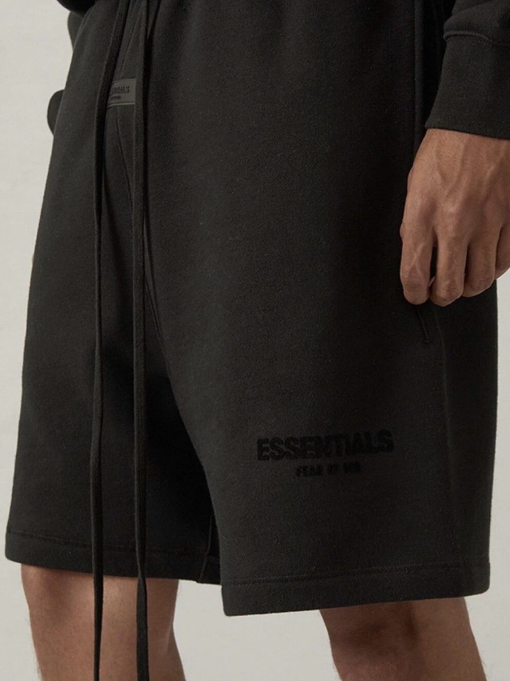 Fear of God ESSENTIALS Men’s Black Drawstring Athletic Shorts - Picture 5 of 6